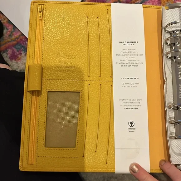 Fofax Finsbiry Mustard Yellow 2025 Leatherr Organizer - Picture 4 of 10